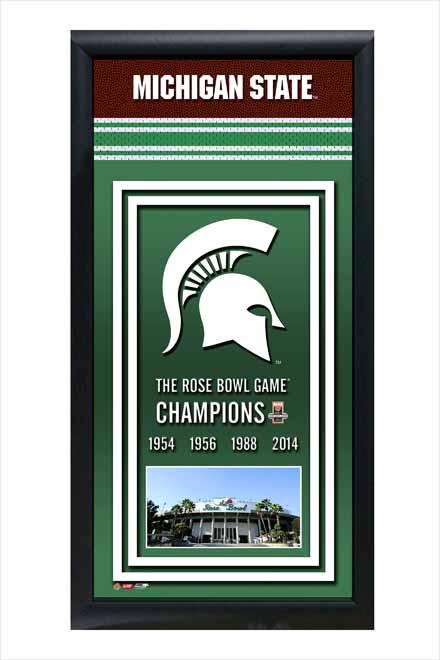 Michigan State Spartans Rose Bowl Champions Framed Championship Banner