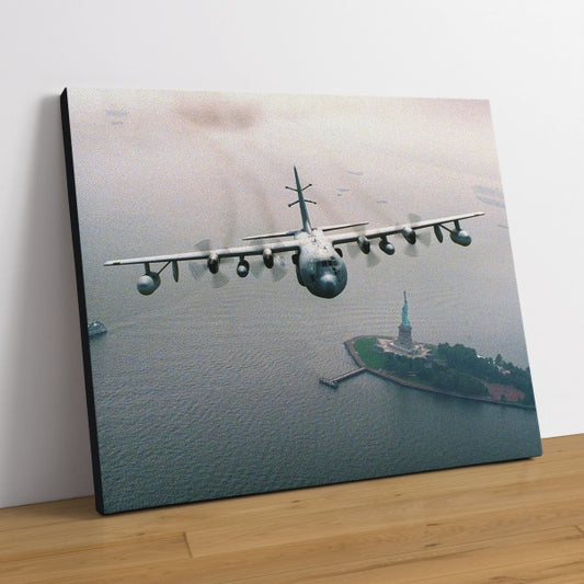 A U.S. Air Force Commando Over the Statue of Liberty