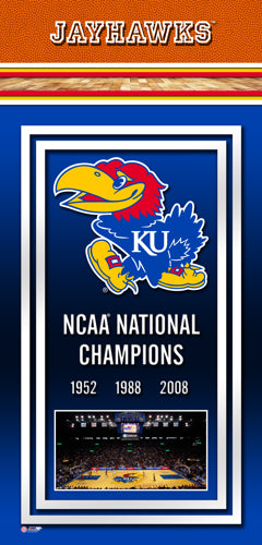 University of Kansas Jayhawks Framed Championship Banner