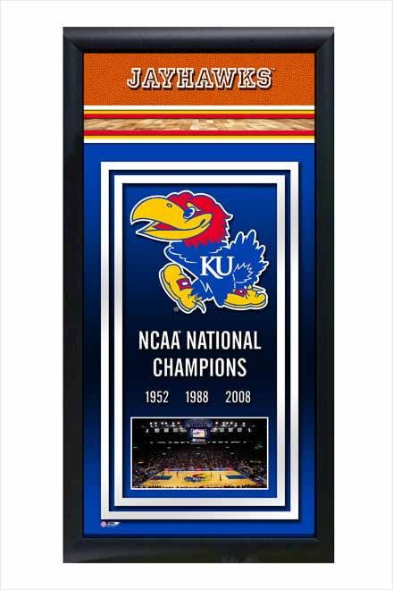 University of Kansas Jayhawks Framed Championship Banner