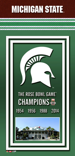 Michigan State Spartans Rose Bowl Champions Framed Championship Banner
