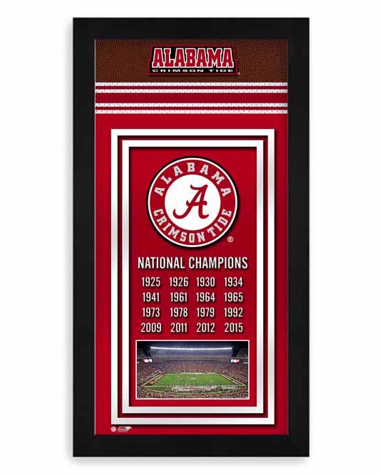 University of Alabama Crimson Tide Framed Championship Banner Miniframe