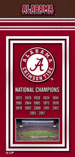 Alabama Crimson Tide 2017 National Champions Framed Championship Banner Miniframe