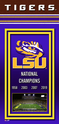 LSU Tigers 2019 National Champions Framed Championship Banner - 14.5 x 27.5