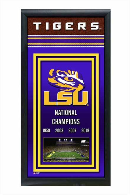 LSU Tigers 2019 National Champions Framed Championship Banner - 14.5 x 27.5