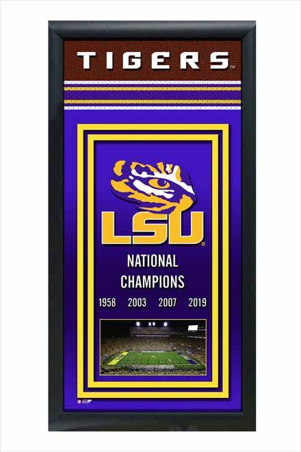 LSU Tigers 2019 National Champions Framed Championship Banner - 14.5 x 27.5