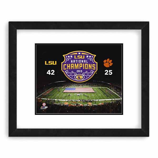 LSU Tigers 2019 National Champions Stadium Photo with Score