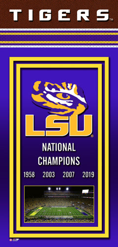 LSU Tigers 2018 National Champions Framed Championship Banner Miniframe